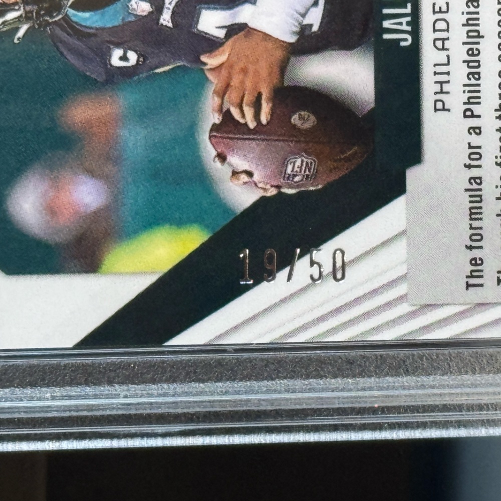 🔥 2023 Jalen Hurts /50 Panini Phoenix SP Fire and Ice seismic. PSA 9 EAGLES 🔥 - Picture 2 of 3